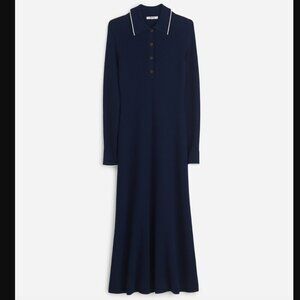 Ribbed Long-Sleeve Midi Dress, Madewell, XXS Navy